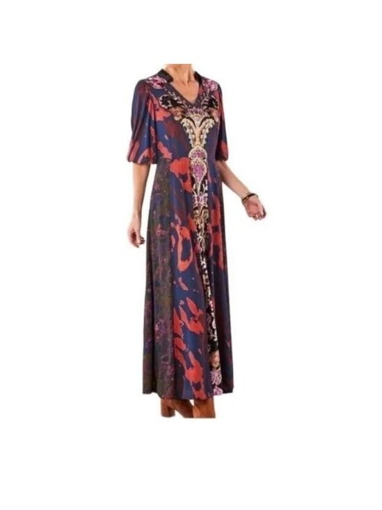 Soft Surroundings Dresses & Skirts - Soft Surroundings Boho Velvet Front Epiphany Maxi Dress Size 6 New
